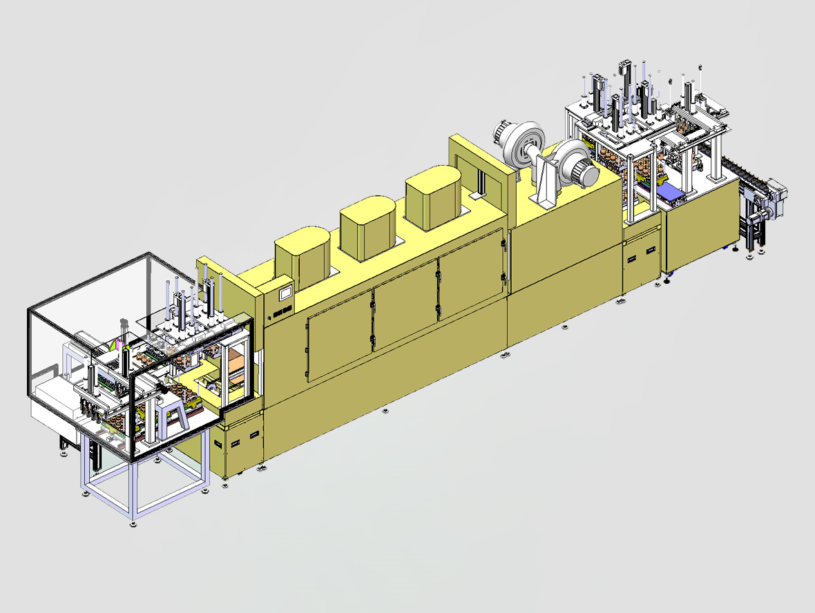 转子罩自动加热烘烤生产线