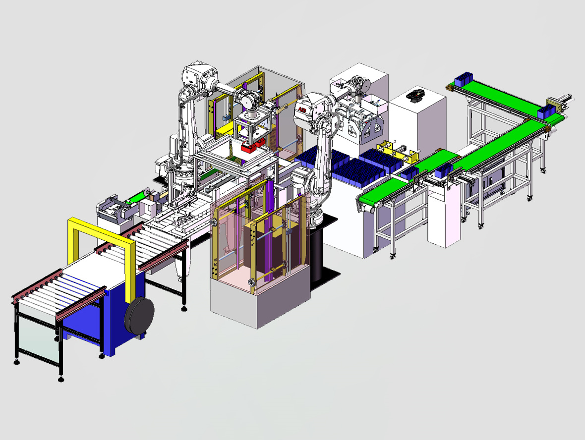 机器人装箱生产线
