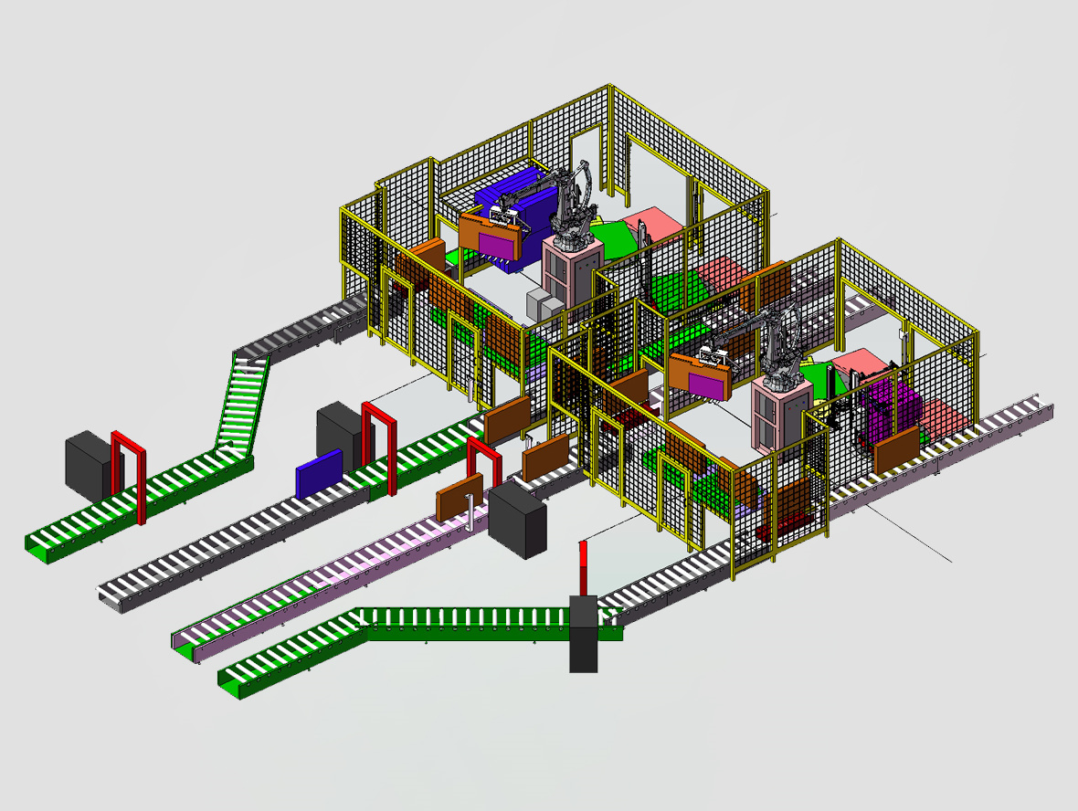 机器人码垛生产线