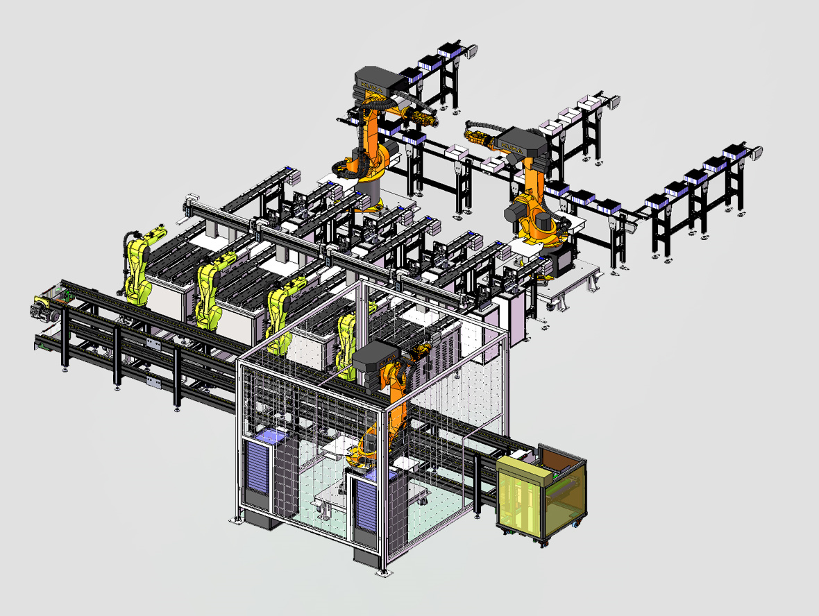 电池电芯倍速链加工线