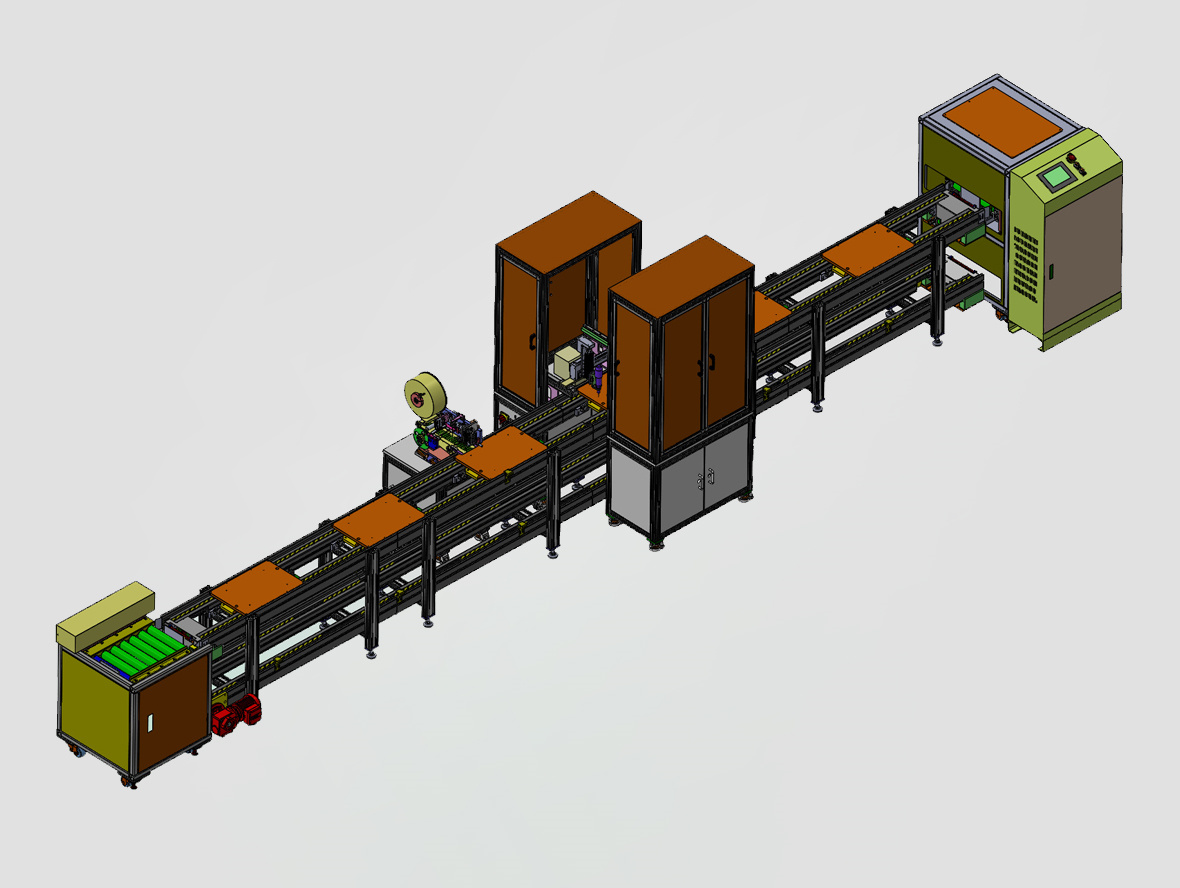 LED灯架自动锁螺丝及贴标识集成线